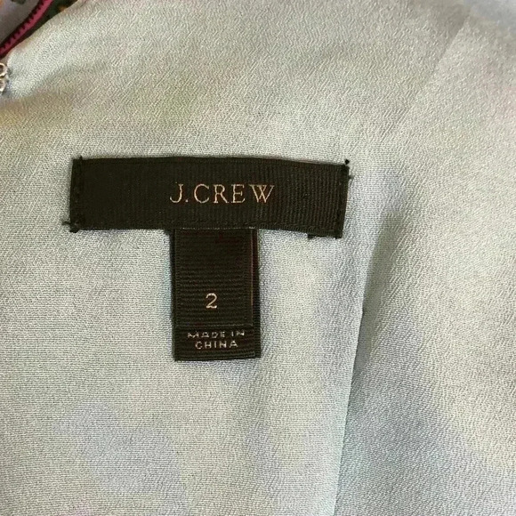 J. Crew Silk Dress Paisley Vibrant Pink Blue Ruffle Sleeves Short Mini - Picture 8 of 11